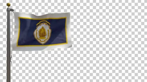 Springfield Massachusetts City Flag Waving Animation Loop