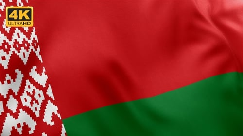 Waving Belarus Flag Loop Background Animation