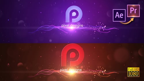 Abstract Lightwave Logo Opener with Glowing Particles
