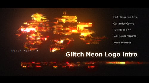 Glitch Neon Logo Intro