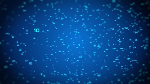 World map with digits 0 1 digit matrix binary code