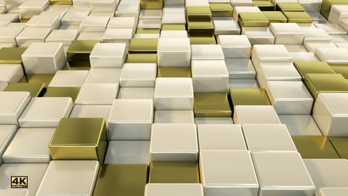White And Gold Cube Floor