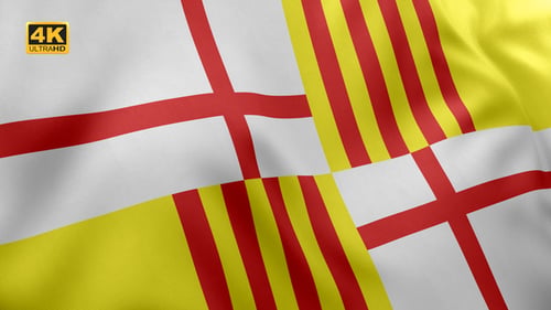 Flagge der Stadt Barcelona — 4K