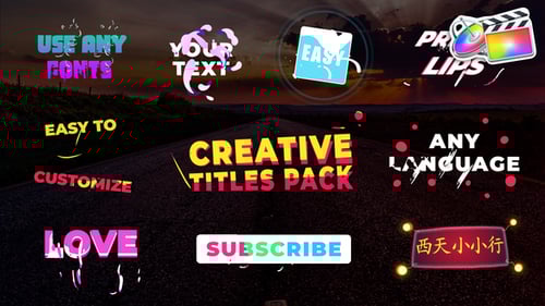 Dynamic Animated Titles Pack with Neon and Fluid Effects