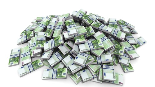 Money Bills Euro Banknotes Drops