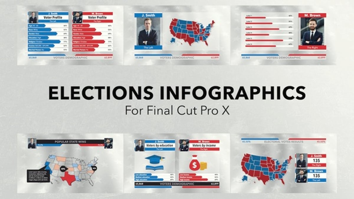 US Election Data Infographics Kit for Political Reporting, Elements ft ...