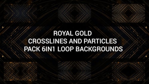 Pack de lignes croisées et de particules Royal Gold, 6 en 1, Arrière-plans en boucles