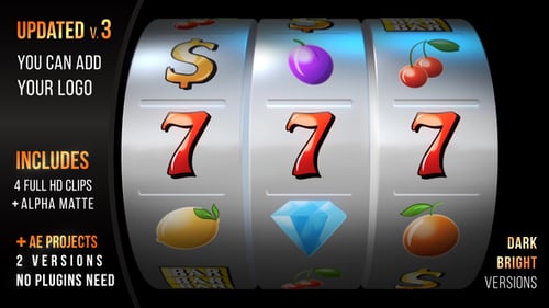 Animated Slot Machine Reels with Customizable Icons