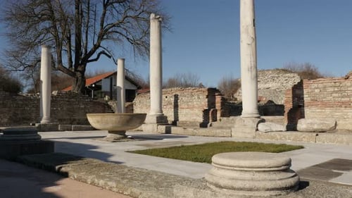 GAMZIGRAD, SERBIA - DECEMBER 25, 2017 Ancient archaeological site of Felix Romuliana built by Roman
