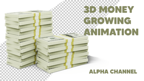 Animated Stacks of US Dollar Bills for Financial Concepts