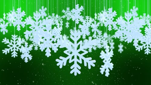 Festive Winter Snowflake With Green Background
