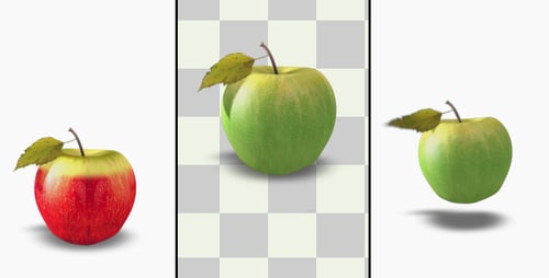 3D Animated Bouncing Apples with Alpha Channel