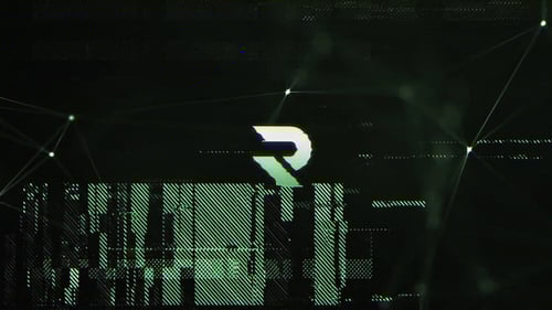 Dynamic Glitch Logo Reveal with Abstract Digital Network