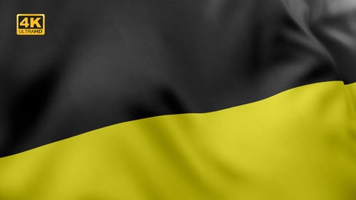 Waving Black and Yellow Flag Fabric Animation
