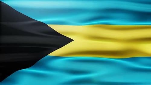 The Bahamas National Flag Waving Seamlessly
