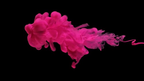 Magenta Paint Spreads in an Abstract Formation