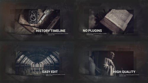 Vintage Historical Photo Slideshow with Grungy Film Effects