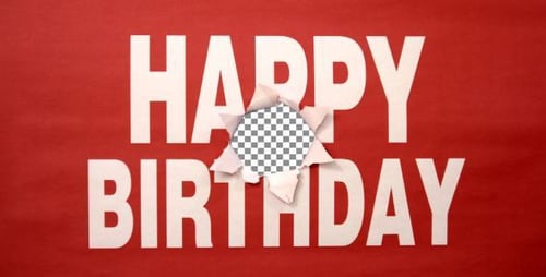 Happy Birthday Text Reveal with Ripped Paper