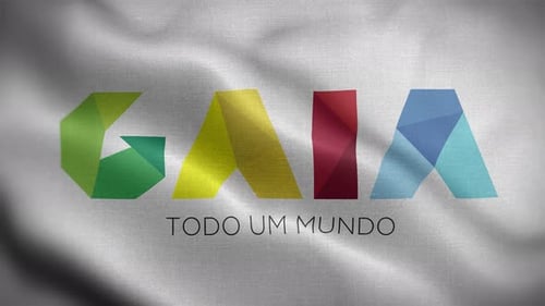 Abstract Geometric Logo Reveal on Waving Fabric Flag