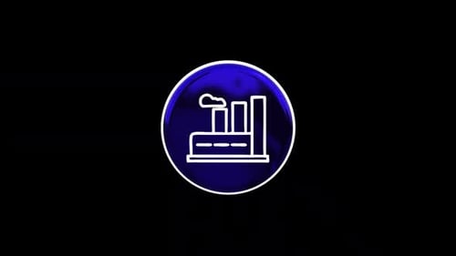 Modern 3D Rotating Factory Icon Loop Animation