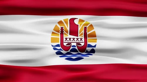 Realistic French Polynesia National Flag Waving Animation