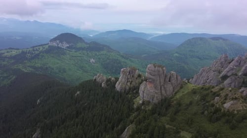 Aerial View of Rocky Mountain Wilderness Landscape