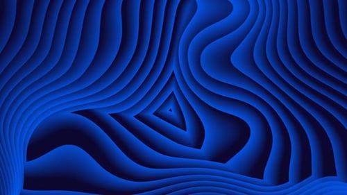 Abstract Blue Fluid Wave Lines Background Loop