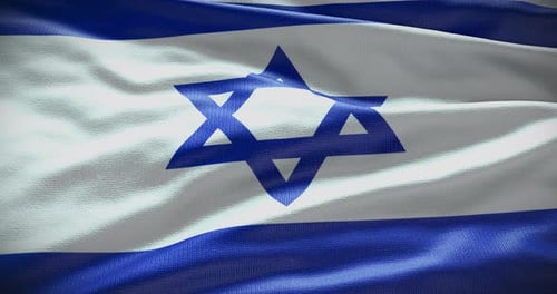Realistic Waving Flag of Israel Animation