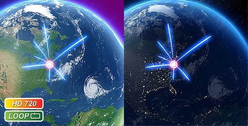 Futuristic Global Network Earth Connections