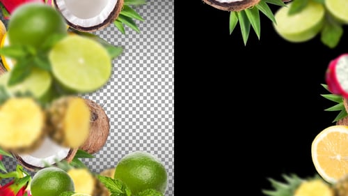 Tropical Fruit Animated Frame Border for Food and Beverage Content
