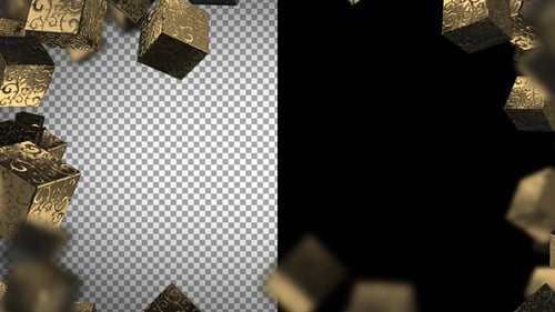 Golden Geometric Cube Frame Loop