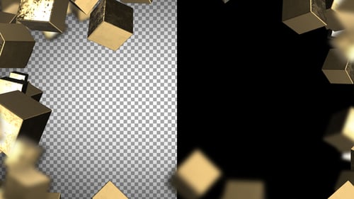Animated 3D Golden Cubes Luxury Frame