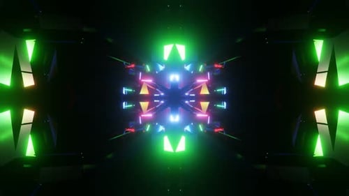 Vj Loop Flying Through the Neon Lights of a Sparkling Tunnel 02