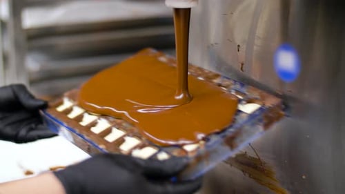 Confectioner Makes Chocolate Candies at Sweet-shop 11