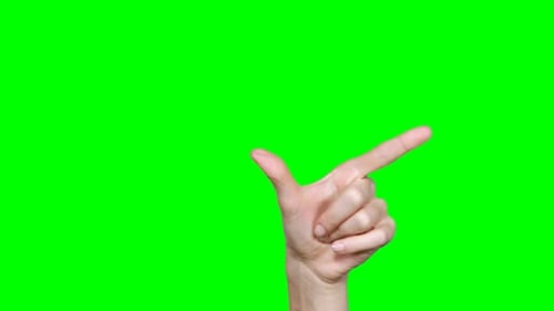 Hand Gestures Interacting on Green Screen Background