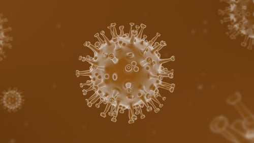 Animated 3D Virus Cells Floating Medical Science Background
