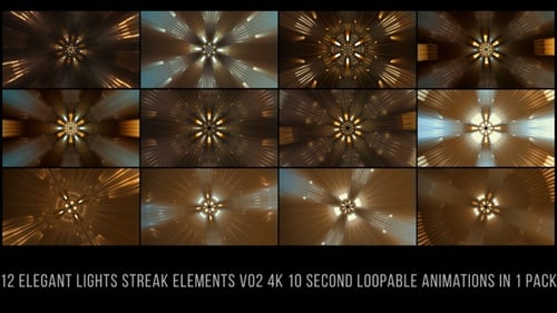 Futuristic Golden Light Tunnel VJ Loops Pack