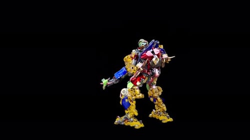 97 Robot de pie de ataque de área mágica 4K