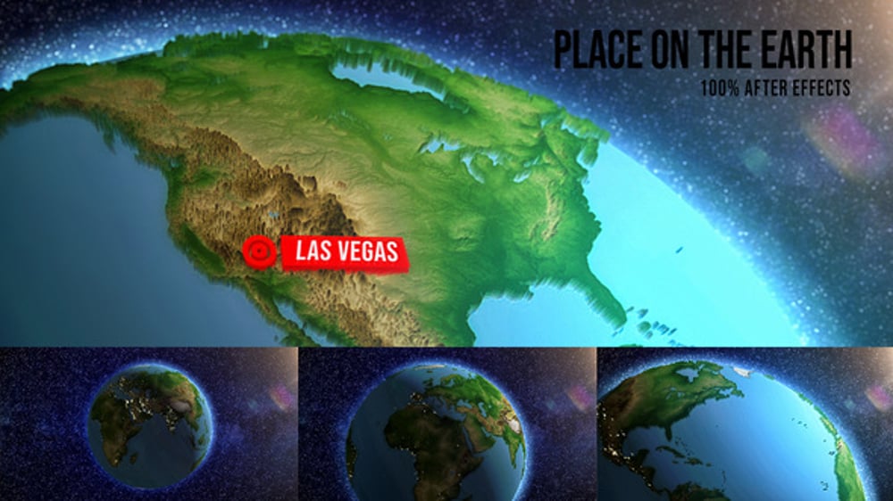 Animated 3D Global Map with Dynamic Location Pinpoints, Openers ft ...