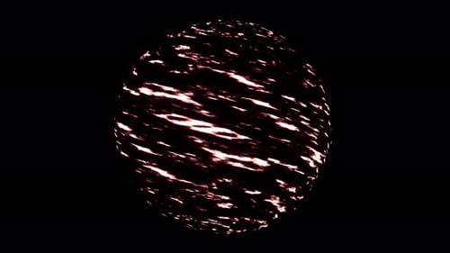 Abstrakter kugelförmiger Planet mit heißem Gas im Weltraum