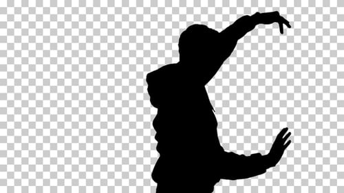Silhouette man dancing, Alpha Channel