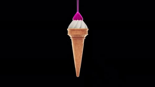 Sirup auf Eiscreme gießen mit Alphakanal
