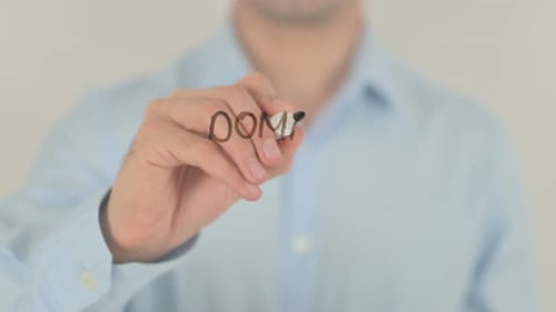 Man Writes Domain Name Service on Glass