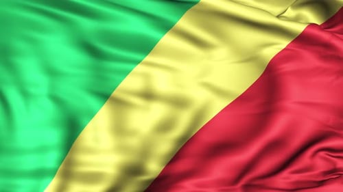 Animated Republic of Congo Flag Waving Seamless Loop