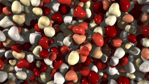 Falling 3D Hearts Loopable Transition