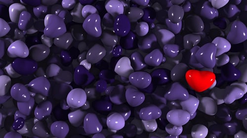 Glossy 3D Hearts Abstract Transition and Background