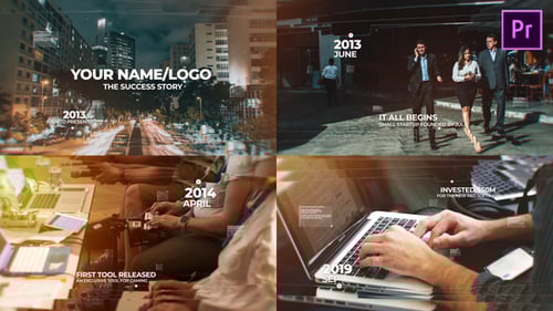 Dynamic Corporate Timeline Slideshow with Futuristic Data Graphics