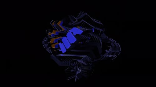 VJ Loop Abstrakte Figur mit blinkendem Neon 01