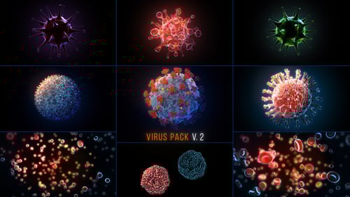 Animated 3D Viruses and Biological Cells Pack