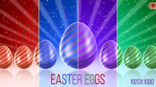 Animated Spinning Decorative Easter Eggs with Changing Colors Background